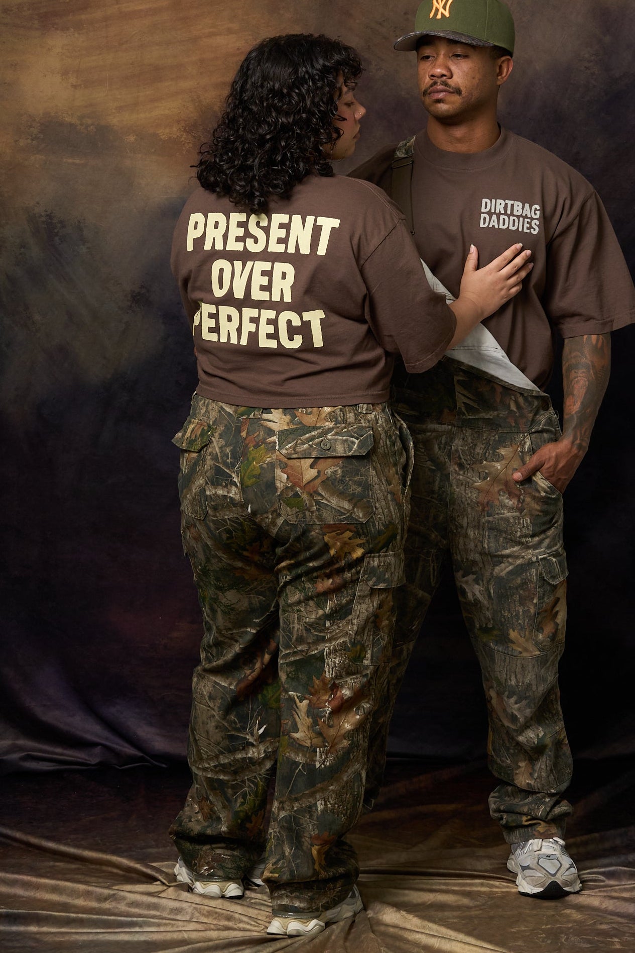 Present Over Perfect Women's Crop Tee - Mineral Brown